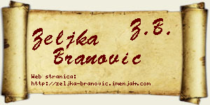 Željka Branović vizit kartica